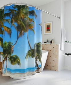 Minimalist Sandy Beach Shower Curtain For A Simple Bathroom Refresh