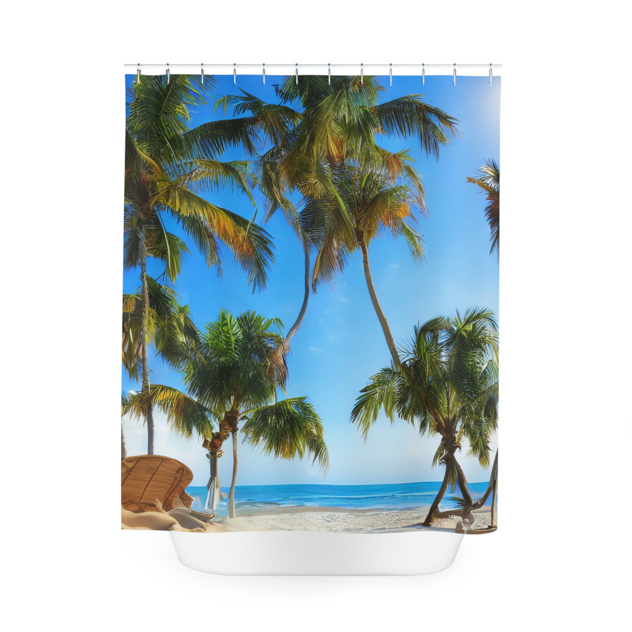 Minimalist Sandy Beach Shower Curtain For A Simple Bathroom Refresh - Image 2