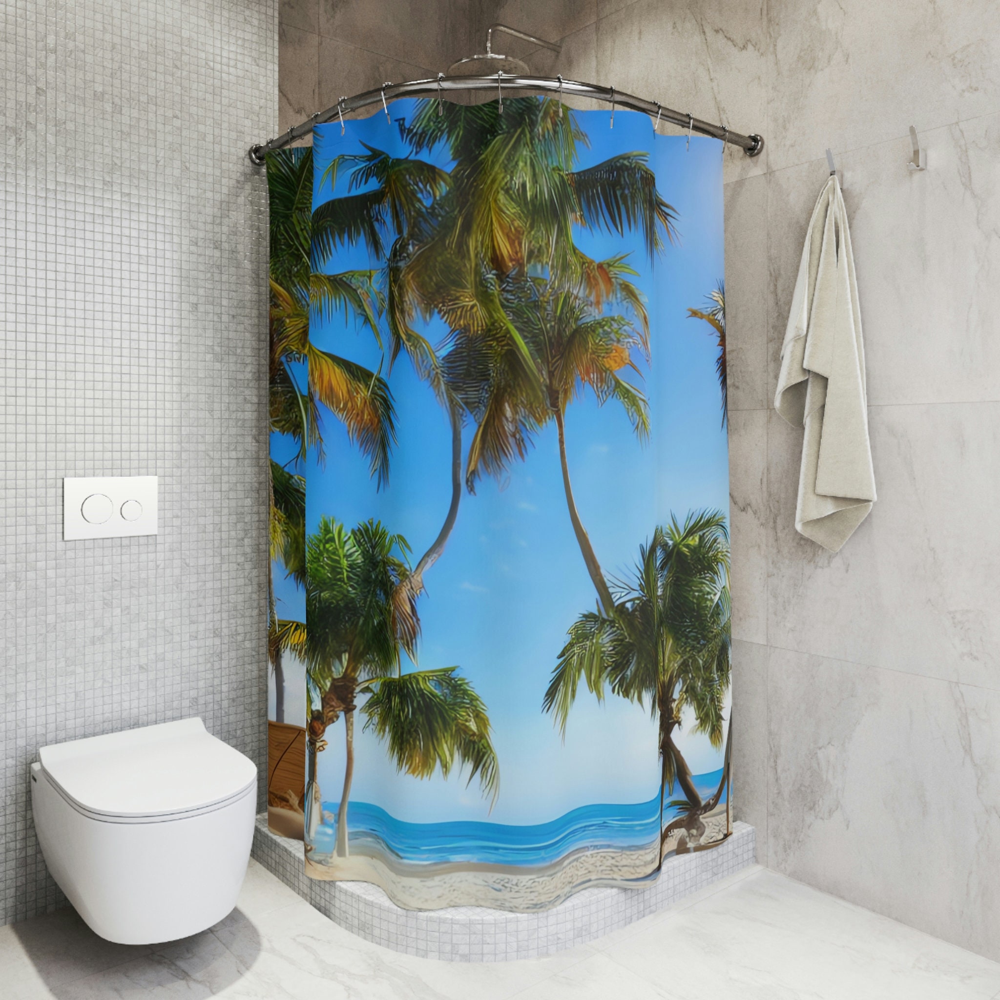 Minimalist Sandy Beach Shower Curtain For A Simple Bathroom Refresh - Image 4