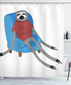 Minimalist Sloth Shower Curtain, Simple and Chic Bathroom Decor