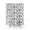 Minimalist Stars Simple Christmas Shower Curtain - Cute Hand Drawn Stars Waterproof Fabric