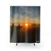 Minimalist Sunset Dusk Shower Curtain, Modern European Style Bathroom Curtains, Waterproof Fabric 