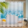 Minimalist Tropical Plant Shower Curtain for Beach Style Bathroom Decor