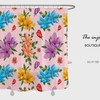 Minimalist Water Resistant Shower Curtain With Bright Floral Prints, Lovely Bathroom Decor