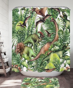 Minimalistic Dinosaurs Shower Curtain For Modern Homes