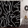 Minimalistic Line Art Abstract Naked Nude Women Bathroom Shower Curtain for a Fashionable Bathroom