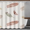 Minimalistic Maple Leaf Khaki Shower Curtain - Modern Bathroom Decor