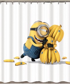Minions Custom Shower Curtain, Unique Bathroom Decor with Waterproof Fabric and Fun Design