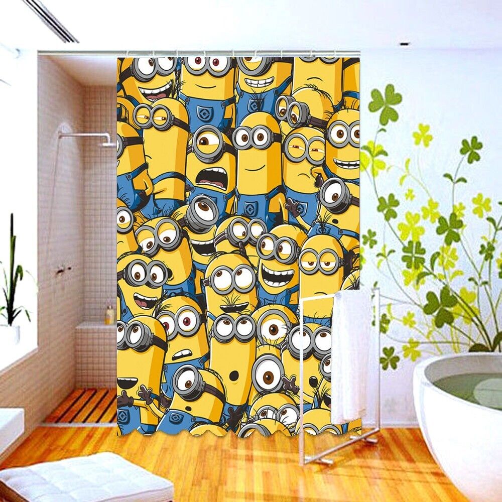 Minions Fabric Shower Curtains for Kid's Bathroom