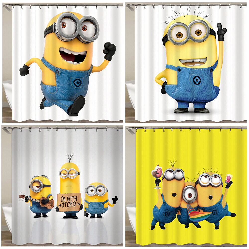 Minions Waterproof Shower Curtain, Colorful Cartoon Bath Accessory with Custom Design and Gift Potential