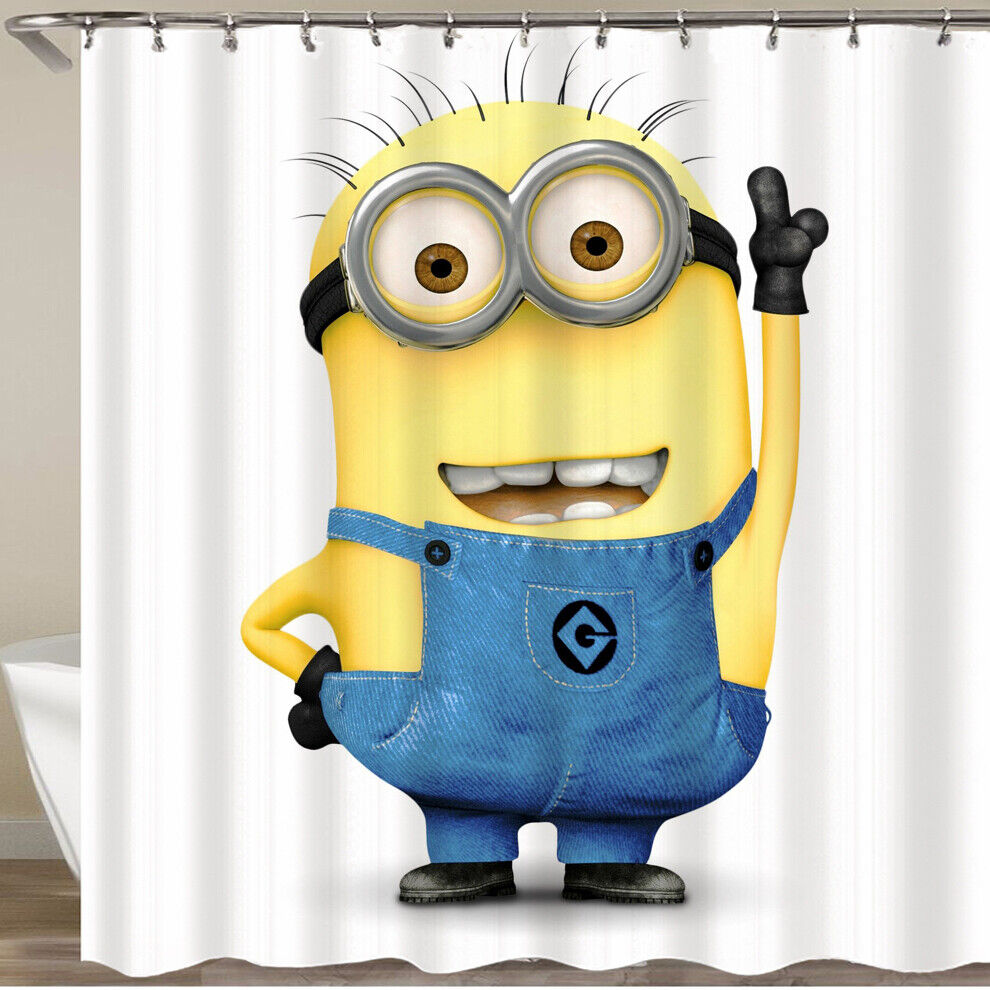 Minions Waterproof Shower Curtain, Colorful Cartoon Bath Accessory with Custom Design and Gift Potential