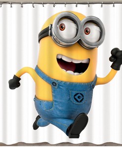 Minions Waterproof Shower Curtain, Colorful Cartoon Bath Accessory with Custom Design and Gift Potential