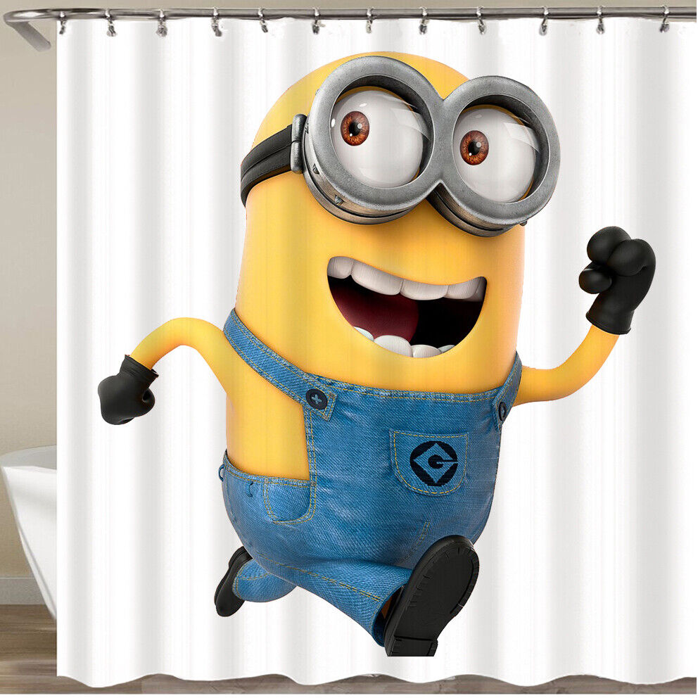 Minions Waterproof Shower Curtain, Colorful Cartoon Bath Accessory with Custom Design and Gift Potential