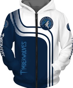 Minnesota Timberwolves All Over Print 3D Zip Hoodie For Fans