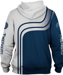 Minnesota Timberwolves All Over Print 3D Zip Hoodie For Fans
