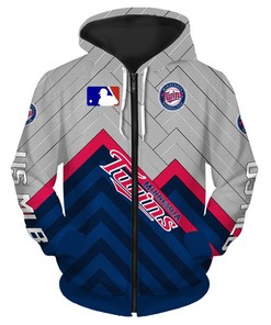 Minnesota Twins All Over Print 3D Baseball Hoodie-Zip Hoodie For Fans