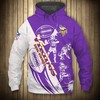 Minnesota Vikings 3D Cartoon Player Cute Zip Hoodie - Perfect Gift For Fans