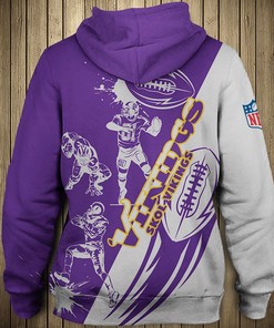Minnesota Vikings 3D Cartoon Player Cute Zip Hoodie - Perfect Gift For Fans
