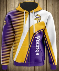 Minnesota Vikings 3D Zip Hoodie Zip Hoodie Pullover Nfl - Perfect Gift For Fans