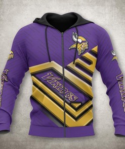 Minnesota Vikings 3D Zip Up Hoodie No 1 - 3D Printed Hoodies