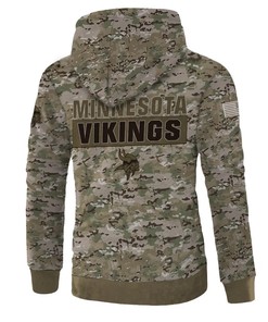 Minnesota Vikings Army Graphic Zip Hoodie Pullover - Custom All Over Print Hoodie