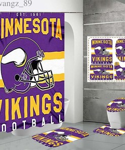 Minnesota Vikings Bath Shower Curtain for Fans