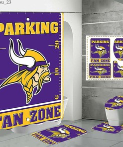 Minnesota Vikings Bathroom Decor with Fabric Shower Curtain