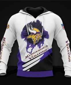 Minnesota Vikings Cool Graphic Hoodie - Gifts For Father Day