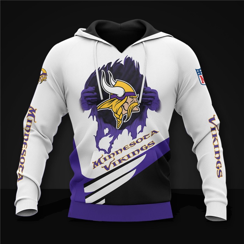 Minnesota Vikings Cool Graphic Hoodie - Gifts For Father Day