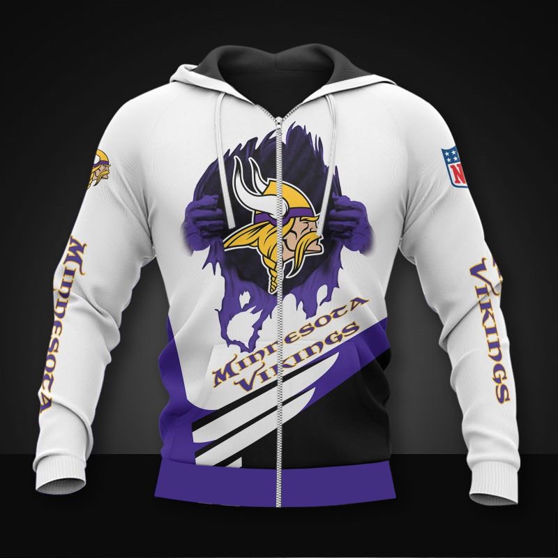 Minnesota Vikings Cool Graphic Hoodie - Gifts For Father Day