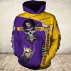 Minnesota Vikings Cute Flame Balls Graphic All Over Print 3D Zip Hoodie - Perfect For Fans