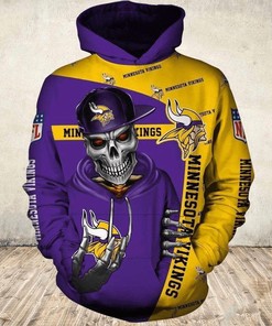 Minnesota Vikings Cute Flame Balls Graphic All Over Print 3D Zip Hoodie - Perfect For Fans