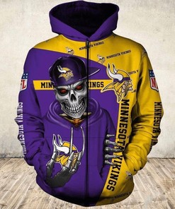 Minnesota Vikings Cute Flame Balls Graphic All Over Print 3D Zip Hoodie - Perfect For Fans