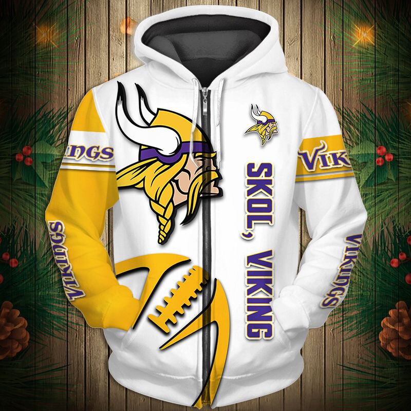 Minnesota Vikings Halloween Custom Name & Number 3D Hoodie - Perfect For Fans