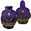 Minnesota Vikings Halloween Pumpkin Skull Print Zip Hoodie - All Over Print Hoodies For Women