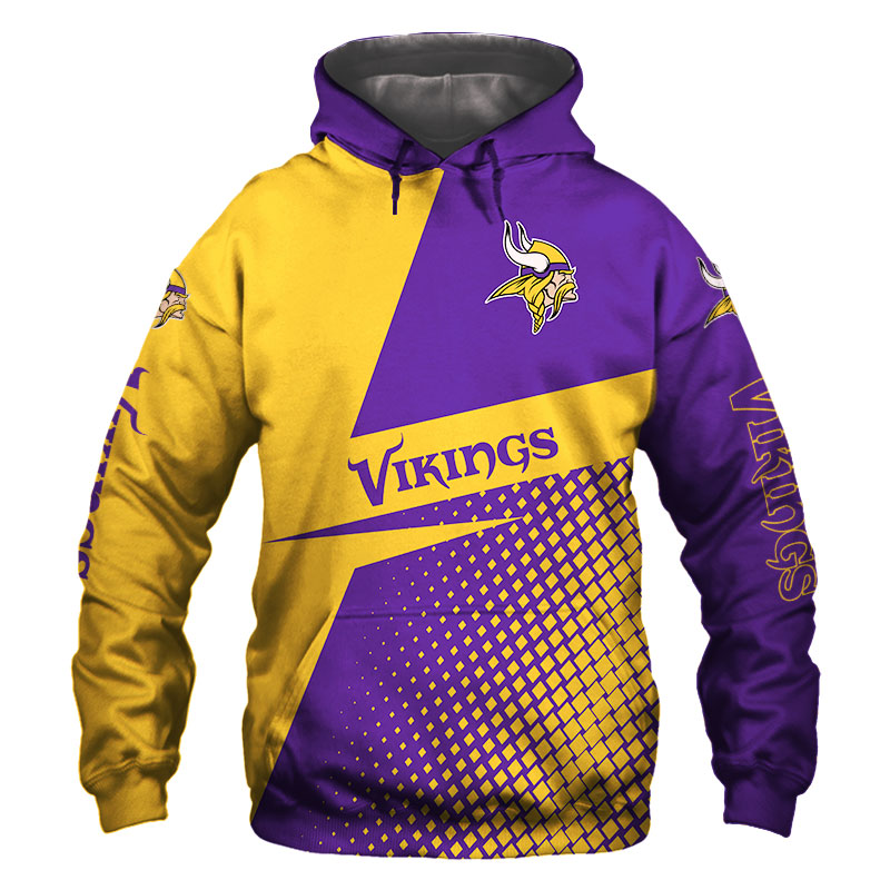 Minnesota Vikings Long Sleeve Zip Hoodie For Fans - Gifts For Men