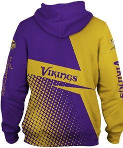 Minnesota Vikings Long Sleeve Zip Hoodie For Fans - Gifts For Men
