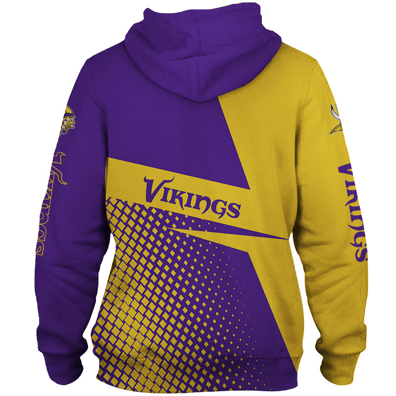 Minnesota Vikings Long Sleeve Zip Hoodie For Fans - Gifts For Men