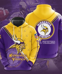 Minnesota Vikings Seal Motifs Hoodie - Mens 3D Hoodies