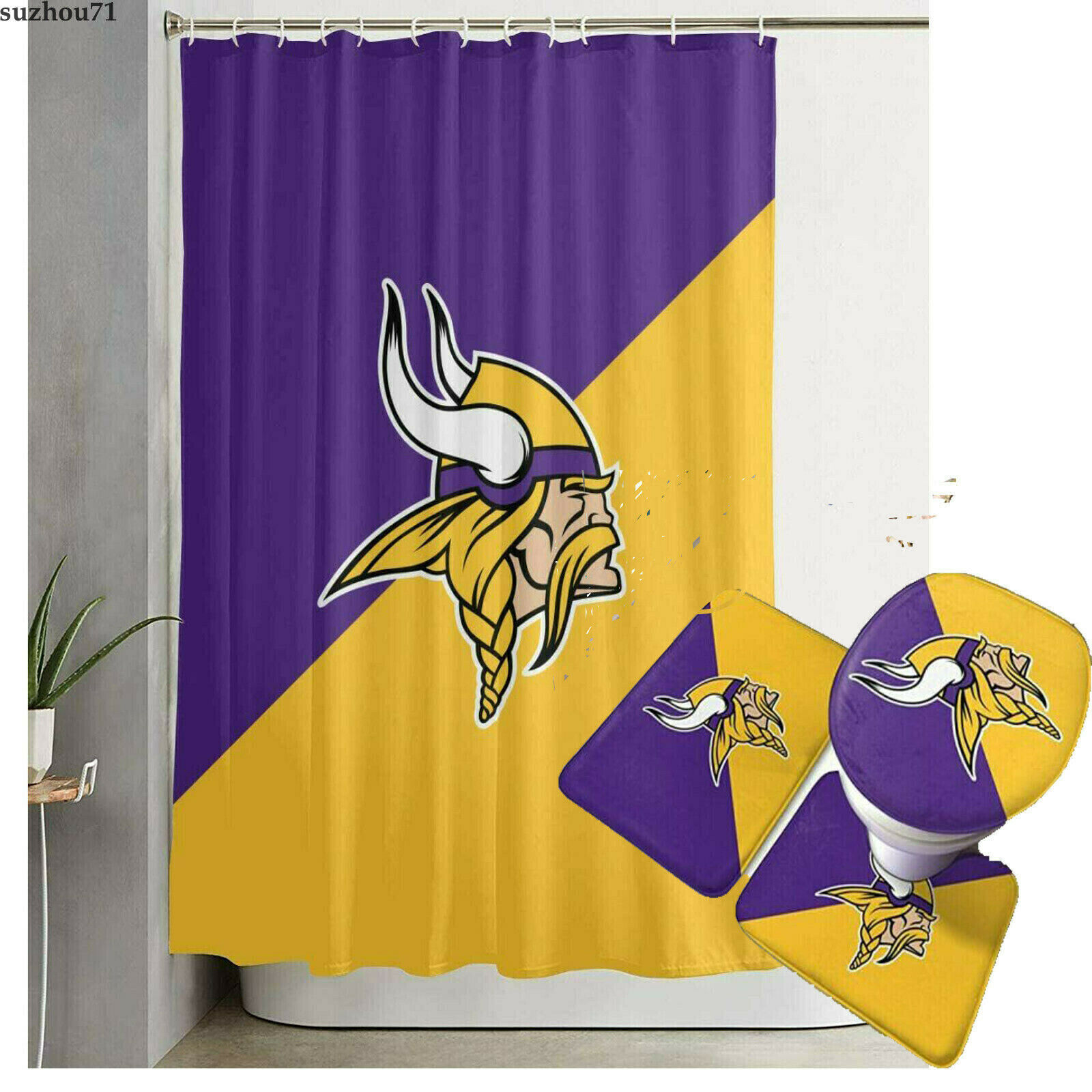 Minnesota Vikings Shower Curtain and Bathroom Accessories