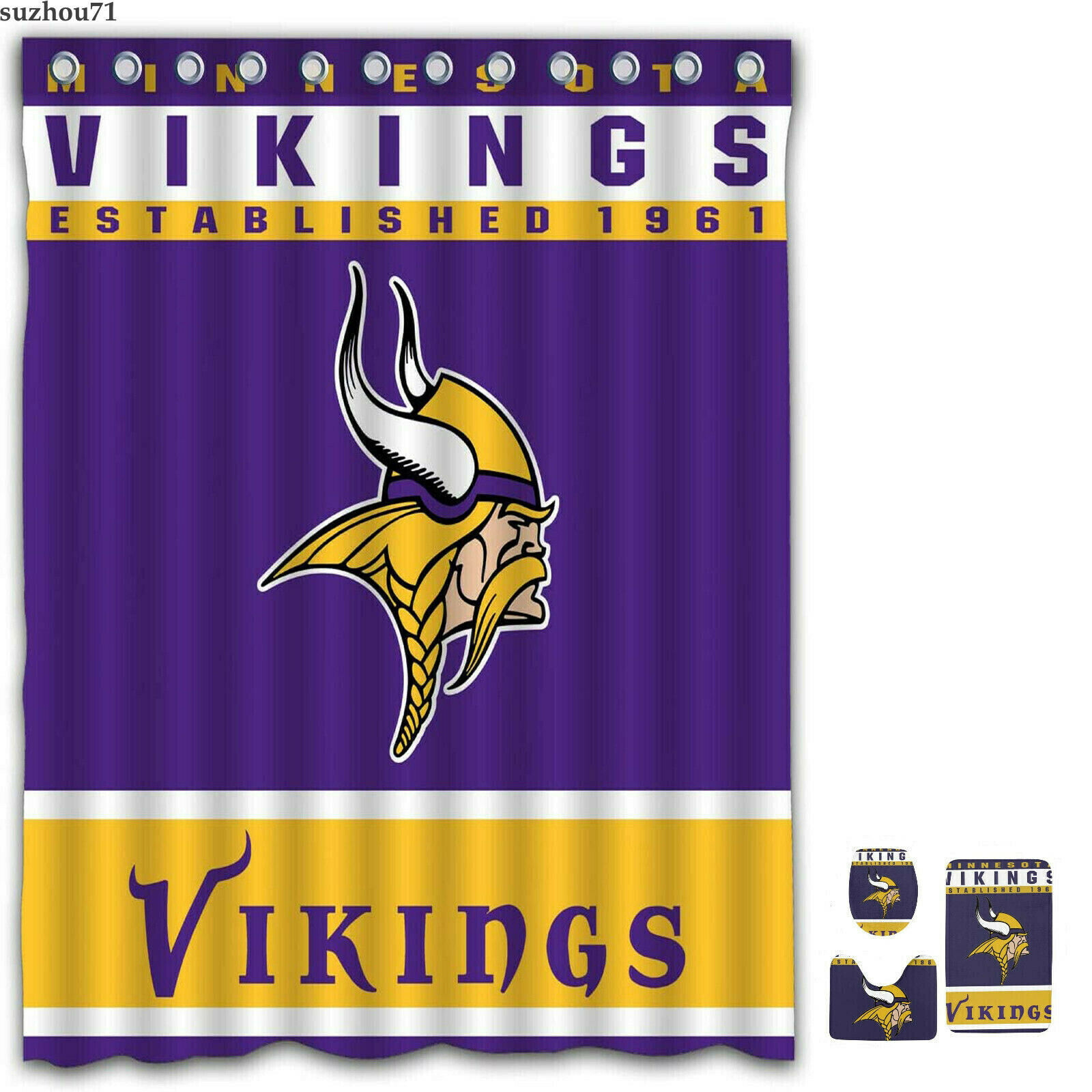 Minnesota Vikings Shower Curtain and Bathroom Accessories