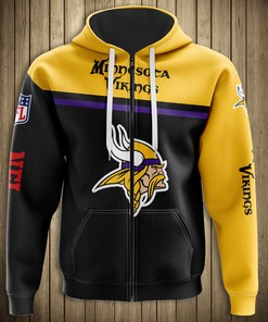 Minnesota Vikings Skull Hoodie 3D Pullover Zip Hoodie For Diehard Fans