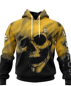 Minnesota Vikings Skull Hoodie Custom Name & Number - Gifts For Men