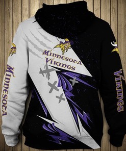 Minnesota Vikings Thunder Graphic Hoodie - 3D Hoodies With Zippers