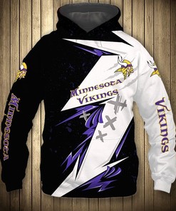 Minnesota Vikings Thunder Graphic Hoodie - 3D Hoodies With Zippers