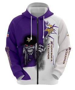 Minnesota Vikings Ultra Death Graphic Hoodie - Custom 3D Hoodies