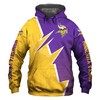 Minnesota Vikings Zigzag Graphic Zip Hoodie - 3D Print Hoodies