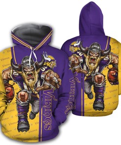 Minnesota Vikings Zip Hoodie 3 Lines Graphic Gift For Fans - Perfect For Fans
