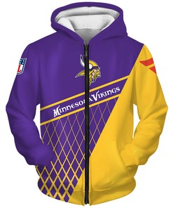 Minnesota Vikings Zip Hoodie For Fan - All Over Print Zip Up Hoodie Men
