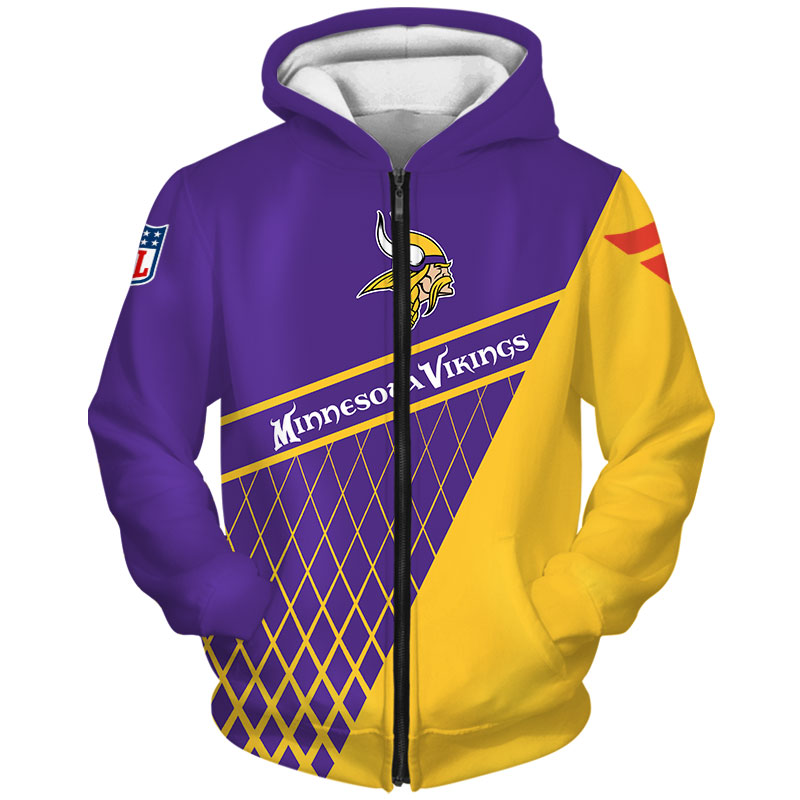 Minnesota Vikings Zip Hoodie For Fan - All Over Print Zip Up Hoodie Men